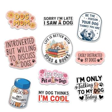Imagem de Pacote com 10 adesivos engraçados de mãe de cachorro para amantes de cães – decalques fofos com citação de cachorrinho para laptop, garrafa de água, caderno, janela de carro – presente para donos de