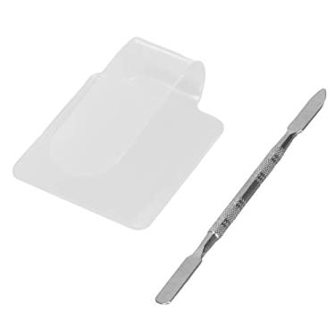 Imagem de Paleta de mistura de cores de maquiagem Paleta cosmética acrílica profissional para base, batom, mistura de maquiadores, entusiastas beleza, design transparente com bastão de