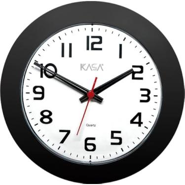 Imagem de Relógio Moderno Silencioso de Parede Preto e Branco Para Escritório, Sala e Cozinha