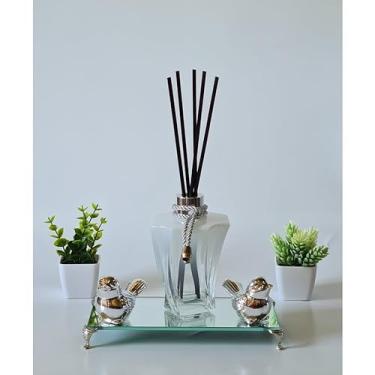 Imagem de Kit Sala, Difusor, Aromatizador De Ambiente, bandeja com pezinho(Elegance/Prata)