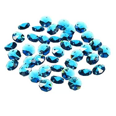 Imagem de Contas octogonais de cristal, pacote com 40 peças de prismas de 14 mm, candelabro de 14 mm, lâmpada DIY para decoração de artesanato, azul celeste