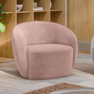 Imagem de Poltrona Decorativa íbis Encosto Fixo Veludo Rosê G33 Gran Belo