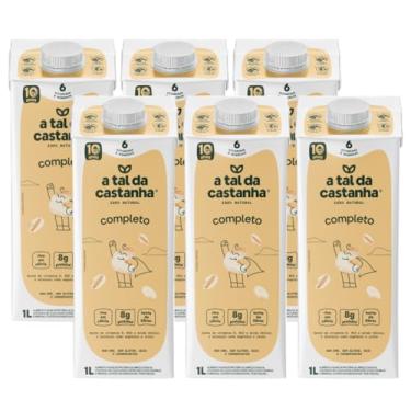 Imagem de A Tal da Castanha Bebida Vegetal Completo, 100% Natural, 1L, Pack com 6 Unidades, Rica em Proteína e Cálcio, Sem Glúten, Sem Lactose