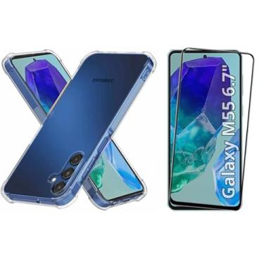 Imagem de Capa Capinha Case + Película de Vidro 3D para Samsung Galaxy M55