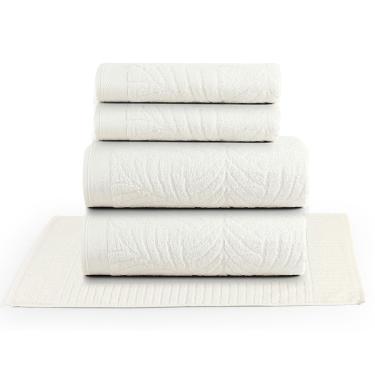 Imagem de Jogo de Banho Native Toalhas Macias Costela de Adão 100% Algodão Fio Penteado 5 Peças Off White