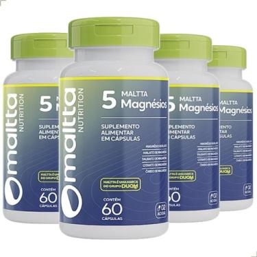 Imagem de Kit 4x Duom 5 Magnésio Malato Quelato Taurato Citrato Óxido, Magnésio