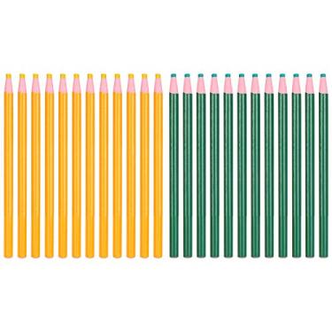 Imagem de Canetas de giz para alfaiate, 24 peças, lápis de marcação de costura para roupas, tecido, madeira, plástico, não tóxico, ecologicamente correto, cor dupla 12 amarelo 12 verde