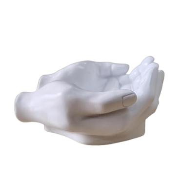 Imagem de wsmart Suporte de chave de mão, bandeja engraçada para chaves de entrada para mesa e decoração de casa, prato de doces fofo para escritório, tigela de bolsa e decoração de estátua de mão (resina