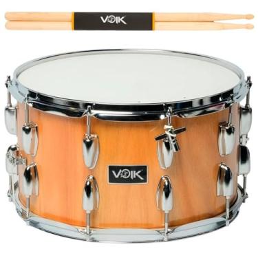 Imagem de Caixa Bateria Voik 14x8 Madeira CB14 + Baquetas 7A (Wood Tone)