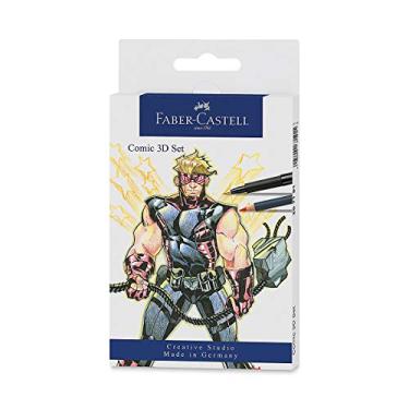 Imagem de Faber Castell Conjunto de ilustração 3D em quadrinhos – Conjunto de 11 canetas e lápis de artista Pitt