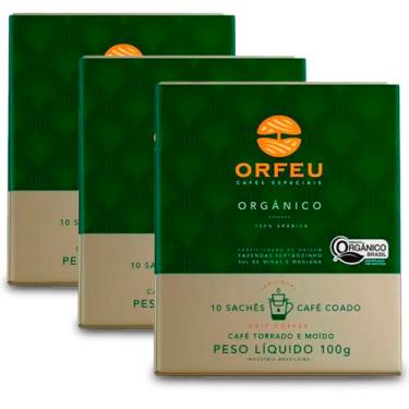 Imagem de Café Orfeu Drip Coffee Orgânico Kit 3 Caixas