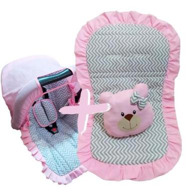 Imagem de Kit Capa de Bebê Conforto + Capa de Carrinho + Jogo Protetor de Cinto 