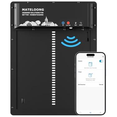 Imagem de Porta Coop automática programável com configuração de aplicativo, compatível com energia solar e bateria, parada de segurança com sensor de movimento, porta de alumínio impermeável durável para aves