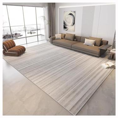 Imagem de SPXMQSS Tapetes de sala de estar, tapetes para quarto, antiderrapante, lavável, tapete que não cai, tapete interno de pelo baixo para quarto, sala de estar, cinza claro