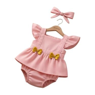 Imagem de Romper da Fada Borboleta Bebê Fantasia mesversário (Rosa com laço, P)