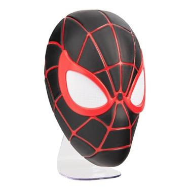 Imagem de Paladone Luz de máscara do Homem-Aranha Miles Morales, lâmpada LED para montagem na parede ou independente, mercadoria oficialmente licenciada pela Marvel Comics para quartos, casa e colecionadores
