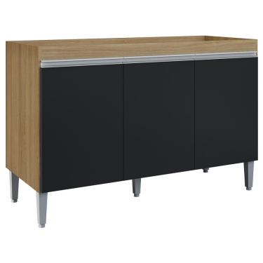 Imagem de Balcao Para Pia Sem Tampo 120 cm Manu Amendoa Branco REAJL Moveis