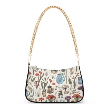 Imagem de CEBUGI Bolsas transversais femininas bolsa de ombro com flores bolsa clutch elegante com alça de corrente