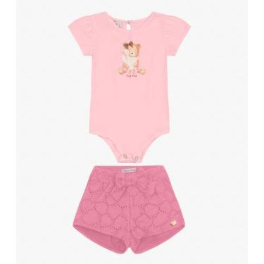 Imagem de Conjunto Infantil Body com Shorts Trick Nick Rosa, 1, Rosa