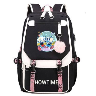 Imagem de Mochila escolar infantil Cupheadss Anime 30x19x47cm