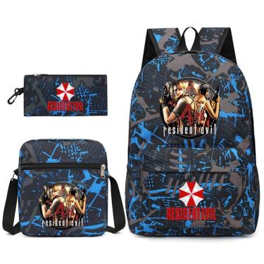 Imagem de Conjunto de mochilas Resident Evil Cartoon Kids Nylon, 3 unidades