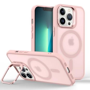 Imagem de Capinha Capa Case tecnológica Premium Para iPhone 13 Pro Max de 6,7 Polegadas - Anti impacto e proteção para câmeras com suporte retrátil e acabamento Micro-Mate Fosco que repele marca de dedos