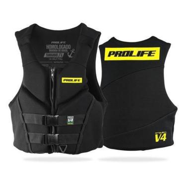 Imagem de Colete Salva Vidas Neoprene Homologado Classe V Prolife V4  - Amarelo - EG (ACIMA DE 110KG)-Unissex