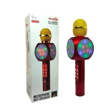Imagem de Microfone S/fio Bluetooth Karaokê Speaker Usb Led - Altomex