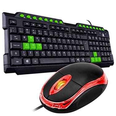 Imagem de Kit Combo Teclado Membrana Multimidia 3 Cores + Mouse Óptico USB (Teclado Verde)