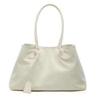 Imagem de Bolsa de ombro feminina de camurça sintética, grande, Hobo, alça de couro, bolsa leve magnética, casual, viagem, trabalho, Pu-bege