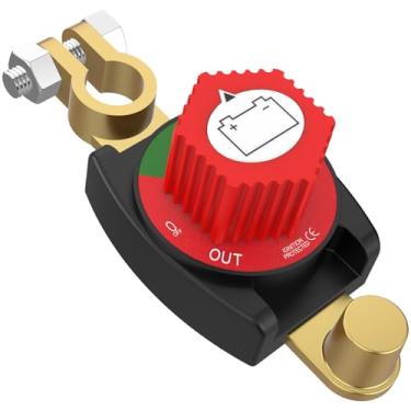 Imagem de Interruptor de desconexão de bateria de poste superior, interruptor de corte de bateria CNAODUN 12-48V Desligamento de bateria resistente para carro, trailer, barco e veículo (liga/desliga), botão