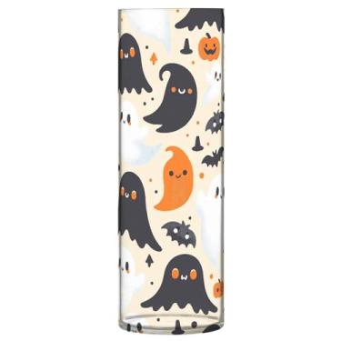 Imagem de JUZIHAI Vaso de Halloween Boo para Flores 9,9 cm x 30 cm Cilindro de Plástico Moderno Vaso de Flores para Centro de Mesa de Casamento Decoração de Casa