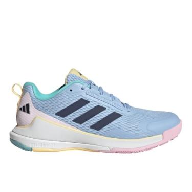 Imagem de adidas Novaflight 2 Tênis feminino para uso interno, Azul/azul marinho/preto, 36