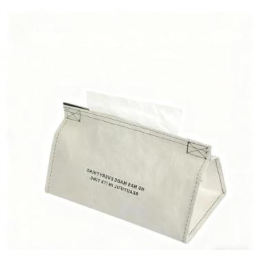 Imagem de Estojo de armazenamento de lenços branco à prova d'água para suporte de organização de espaço de jantar de carro doméstico