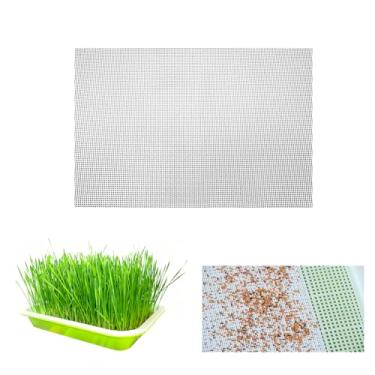Imagem de LYYZLFLDM 4 peças de malha para germinação de sementes, 28 x 21 cm de silicone para germinação de sementes, tapete de malha hidropônico para kit de cultivo de microgreens