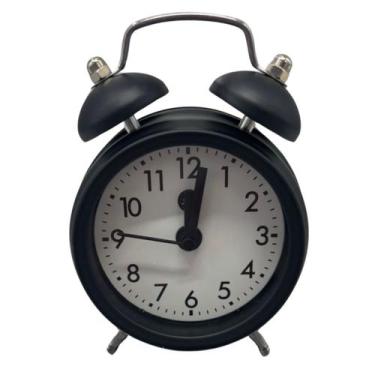 Imagem de Relógio Despertador Retro Elegante de Mesa Preto - Hxt