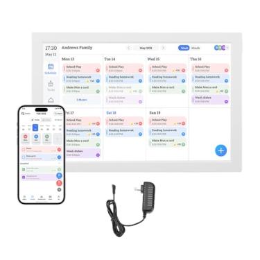 Imagem de Hyuduo Calendário Digital de 10,1 Polegadas, Planejador Familiar Inteligente Com Tela Sensível Ao Toque HD e Porta-retratos, Gráfico de Tarefas, Plano de Refeições, Sincronização WiFi