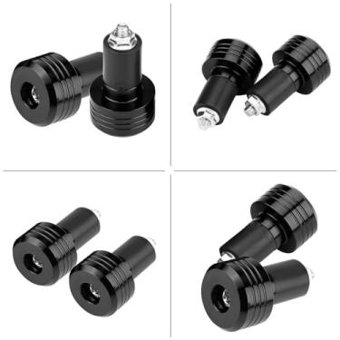 Imagem de Cryfokt Extremidades do Guiador de Alumínio Universal de 22 Mm para Guidão de Motocicleta Plugue de Equilíbrio de Peso Adequado para Adequado para para para, Terminal Decorativo Antiferrugem (Preto)