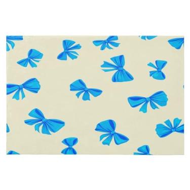 Imagem de Wassud Arcos azuis (2) tapete de porta 61 x 89 cm, tapete antiderrapante lavável com suporte de borracha, tapete macio e macio para sala de estar, quarto, entrada, entrada