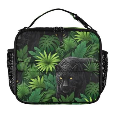 Imagem de Lancheira de animais leopardo para mulheres, meninas, lancheira masculina e infantil, lancheira para trabalho, bolsa térmica portátil para alimentos isolada para escola