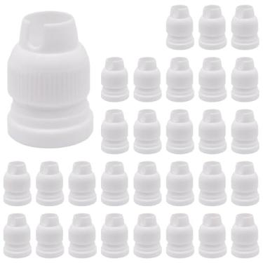 Imagem de SWZHAI 30 peças de acopladores para sacos de confeitar, pequenos acopladores de plástico para decoração de bolos, acoplador de ponta de tubo para bicos de cobertura, branco (3 x 0,94 polegadas)
