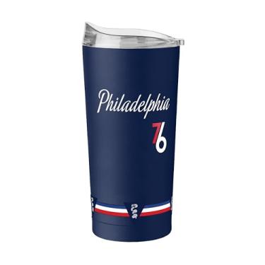 Imagem de FANMATS Copo de aço inoxidável NBA Philadelphia 76ers City Edition 590 ml – Acabamento em pó de parede dupla isolado e durável - Design City Edition, mantém as bebidas quentes e frias por horas