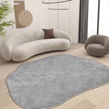 Imagem de Tapete irregular para sala de estar, decoração moderna, tapete grande para sofá, quarto, cabeceira, tapete felpudo e macio para chão (160 x 200 cm / TS022-flannel-11)