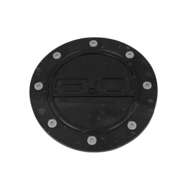 Imagem de Tampa do tanque de combustível, acessório de acabamento para tanque de gasolina, compatível com Ford Mustang 2015-2020, preta.