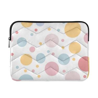Imagem de Pasta para laptop colorida com pontos circulares, leve, durável, trabalho, viagem, computador para laptop, capa feminina, de 13 a 14 polegadas