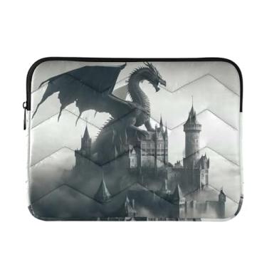 Imagem de GAIGEO Dragon Fog Castle Bolsa protetora durável para laptop, bolsa de viagem para laptop, bolsa fina para laptop para mulheres de 13 a 14 polegadas, Dragon Fog Castle (18), tamanho único