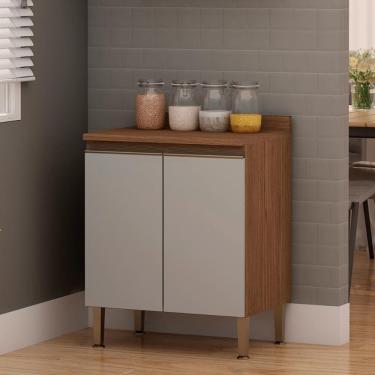 Imagem de Balcão de Cozinha Genialflex Conecta 2 Portas Ébano Fendi