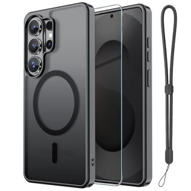 Imagem de Janmitta Capa magnética para Samsung Galaxy S26 Ultra, com protetor de tela, compatível com MagSafe, proteção contra quedas de grau militar, capa de telefone fosca translúcida fina à prova de choque