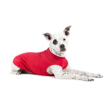 Imagem de Gold Paw Casaco de lã elástica para cães, suéter elástico para animais de estimação, pulôver lavável na máquina para inverno e outono, vermelho, 12