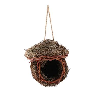 Imagem de GLOGLOW Gaiola de Pássaro, Ninho de Pássaro, Casa de Gaiola de Ninho, Folhas de Cedro Natural, Decoração Suspensa para Pequenos Animais Com Gancho para Papagaio, Hamster, Pássaros, Decoração de